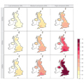 climate change graphs by UKCIP for 2020 2050 and 2080 low medium and high emissions