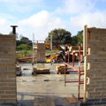 pear tree farm on site photograph with the blockwork walls almost complete